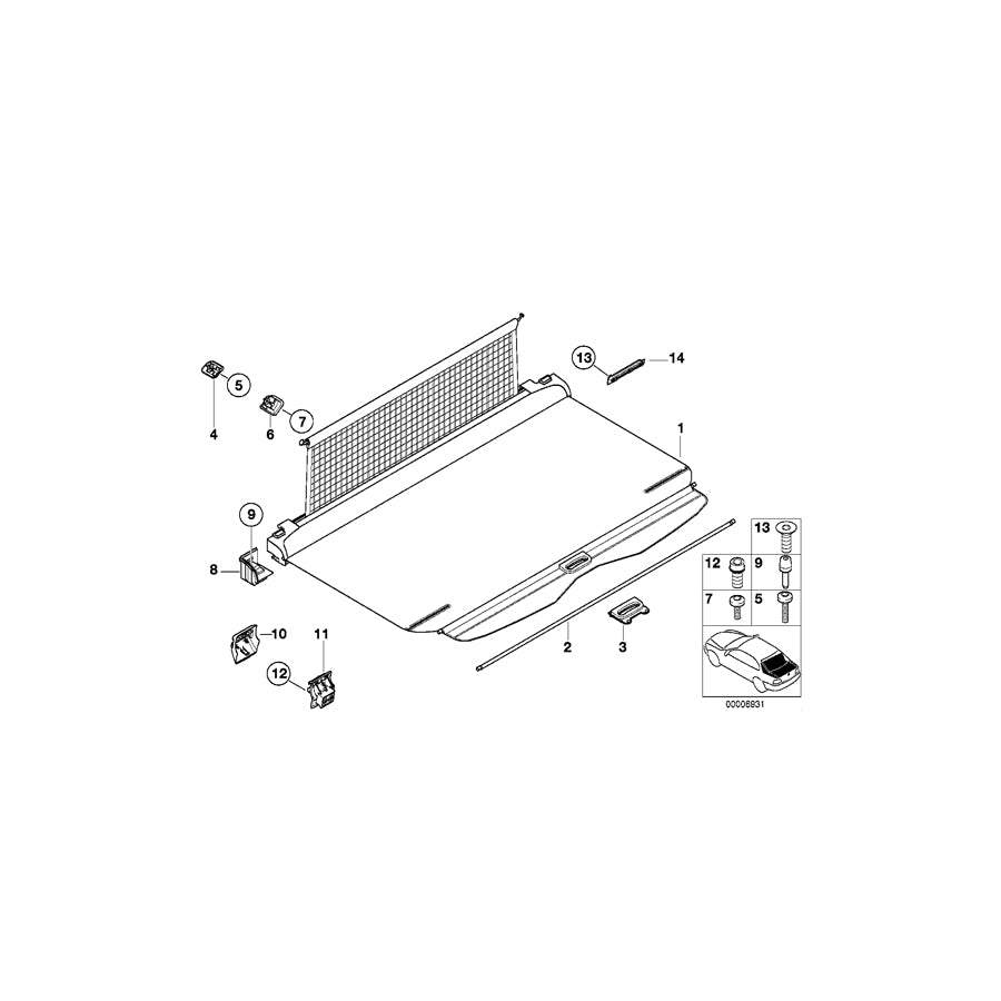 Genuine BMW 51478217258 E39 Cover F Roller Cover Support GRAU (Inc. 525tds, 530d & 528i) | ML Performance US Car Parts