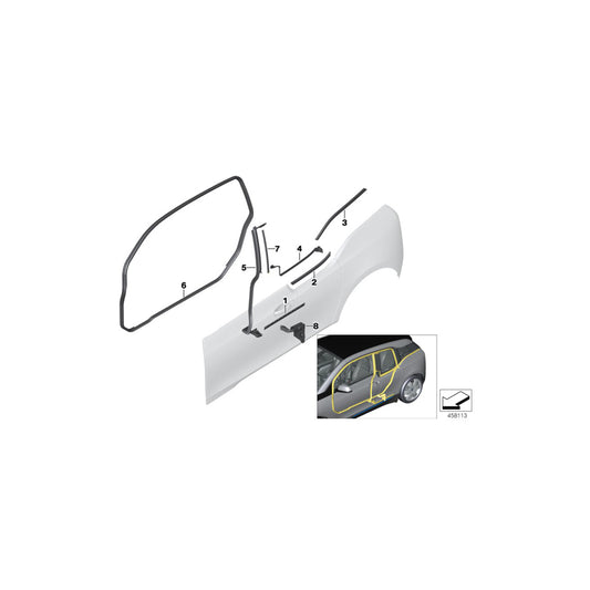 Genuine BMW 51357453370 B-Pillar Finisher, Outer Right (Inc. i3 94Ah, i3s 94Ah Rex & i3s 94Ah) | ML Performance US Car Parts