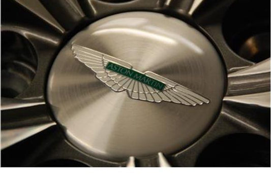 Aston Martin HY53-1A096-BA Wheel Centre Badge (Silver-Green Inlay) | ML Performance US Car Parts