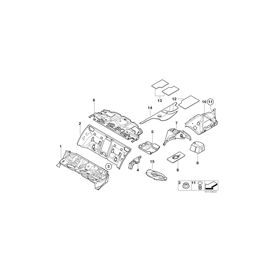 Genuine BMW 51487000295 E66 E67 E65 Sound Insulation Trunk Left (Inc. 745LiS, ALPINA B7 & 740Li) | ML Performance US Car Parts