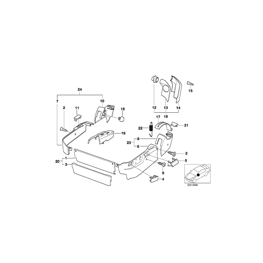 Genuine BMW 52108162493 E31 Covering Cap SILBERGR.DUNKEL (Inc. 850CSi, 850Ci & 840Ci) | ML Performance US Car Parts