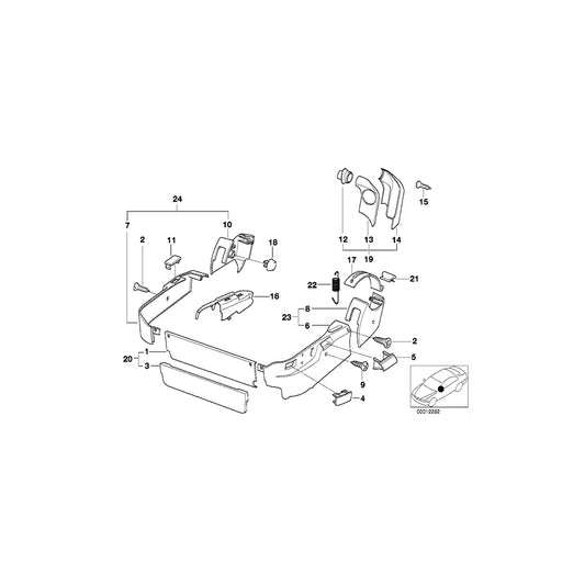 Genuine BMW 52108162493 E31 Covering Cap SILBERGR.DUNKEL (Inc. 850CSi, 850Ci & 840Ci) | ML Performance US Car Parts