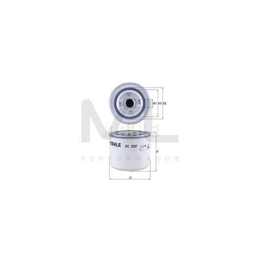 MAHLE ORIGINAL OC 222 Oil Filter Spin-on Filter, with one anti-return valve | ML Performance Car Parts