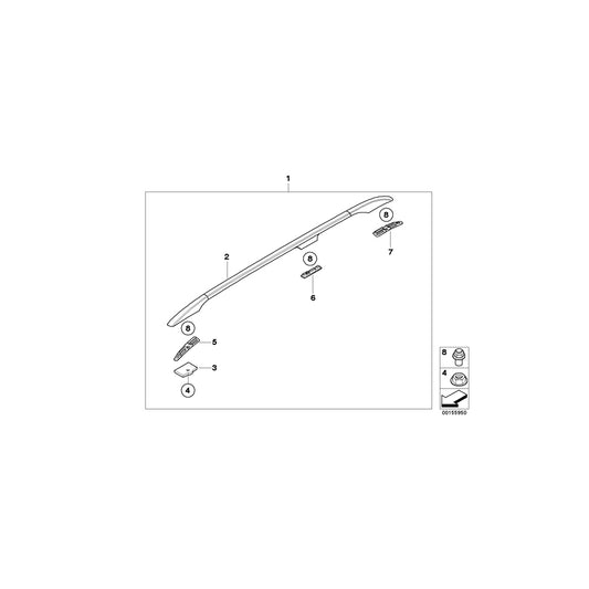 Genuine BMW 51138193027 E39 Roof Railing, Left SCHWARZ MATT (Inc. 525d, 528i & 540i) | ML Performance US Car Parts