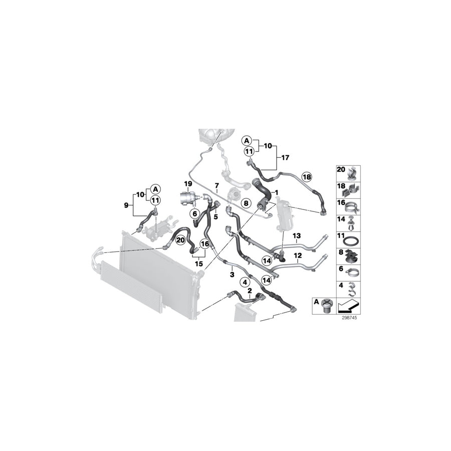 Genuine BMW 17127587359 E70 F32 E72 Hose Clamp L16-28 (Inc. Hybrid X6, X5 M50dX & Hybrid 7L) | ML Performance US