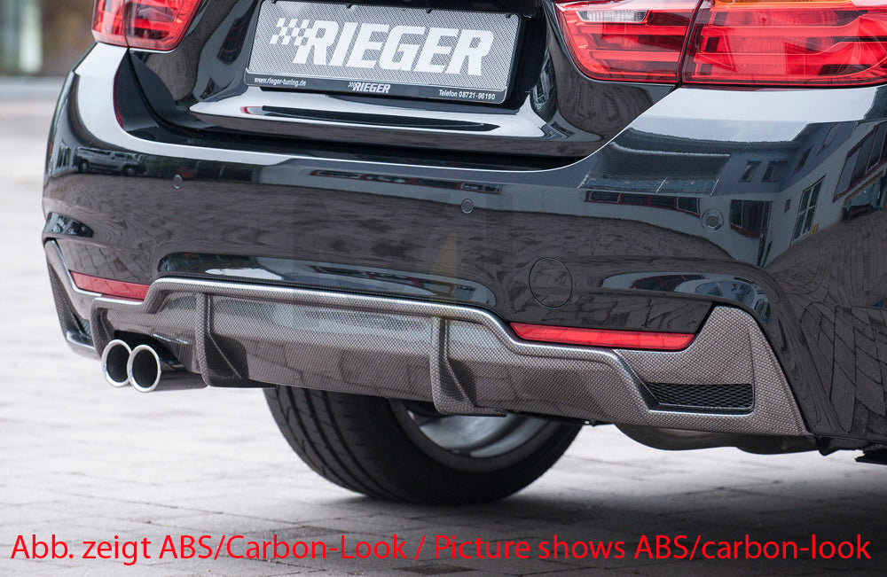 Rieger 00088071 BMW 4 Series F32 F33 F36 Rear Diffuser - Glossy Black ...
