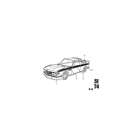 Genuine BMW 51141835159  Ornamental Strips MOTORSPORT (Inc.  & 3.0CSiL) | ML Performance US Car Parts