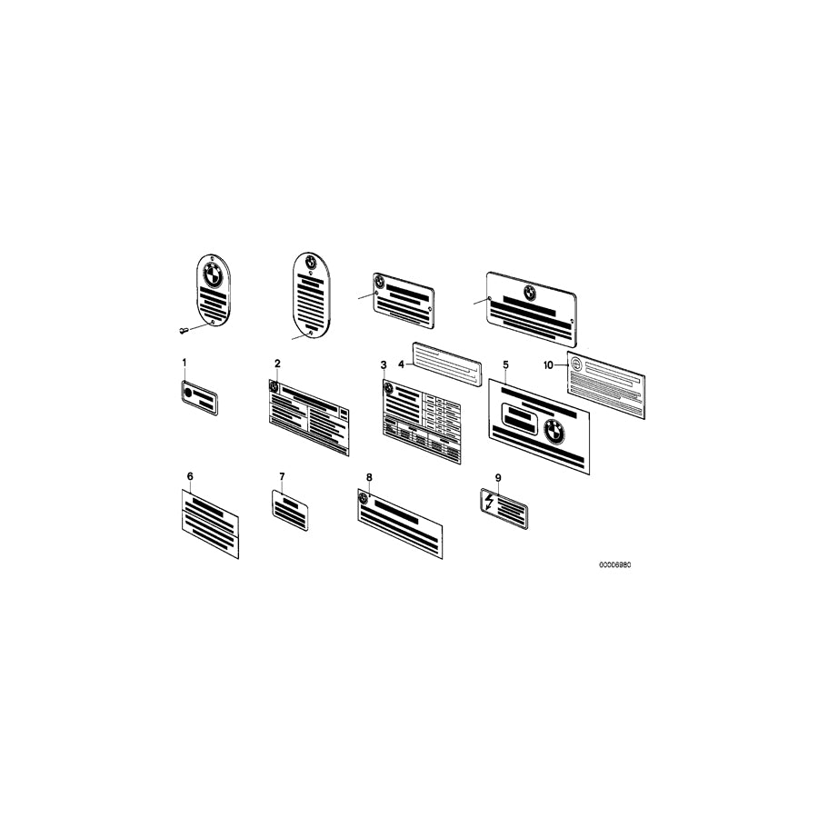 Genuine BMW 51142301487 100 60 Label "Tire Pressure" USA/CDN (Inc. /7 & R 75 ) | ML Performance US Car Parts