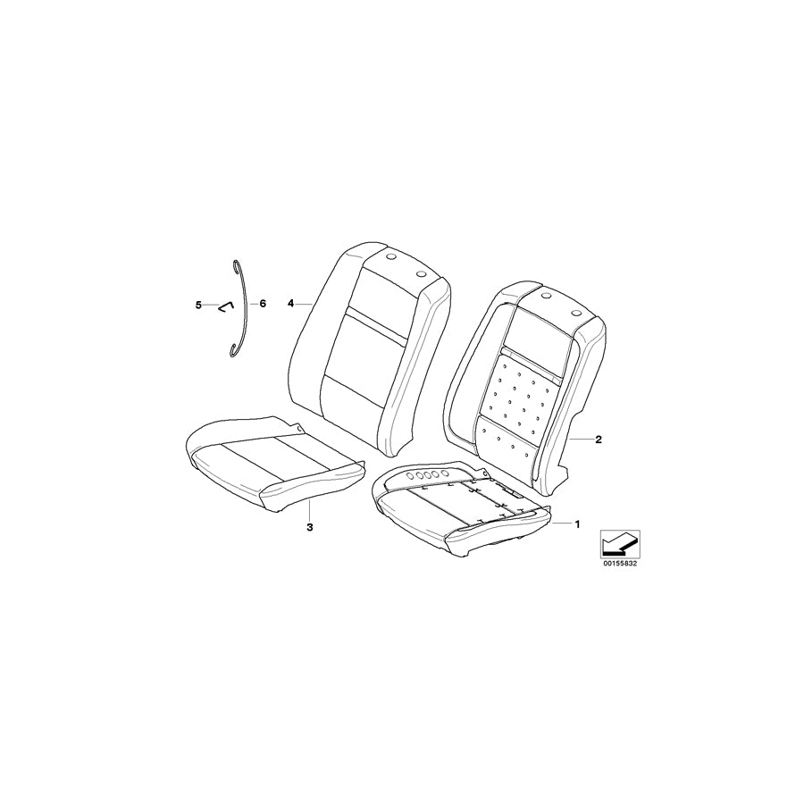 Genuine BMW 52106974512 E71 E70 Cover Backrest Leather Right GRAU (Inc. X5 3.5d, X5 3.0si & X5 3.0sd) | ML Performance US Car Parts