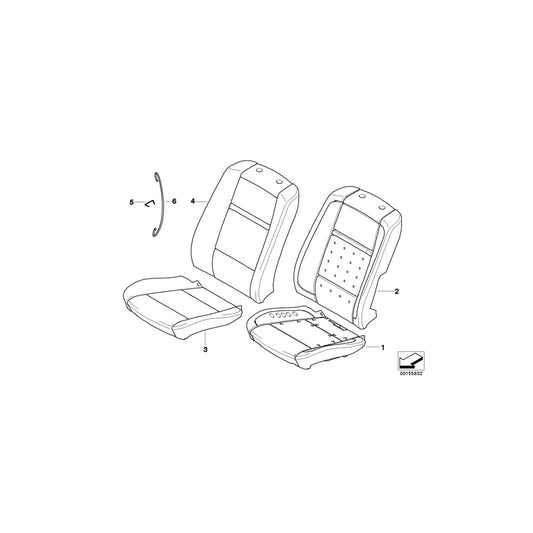 Genuine BMW 52106974512 E71 E70 Cover Backrest Leather Right GRAU (Inc. X5 3.5d, X5 3.0si & X5 3.0sd) | ML Performance US Car Parts