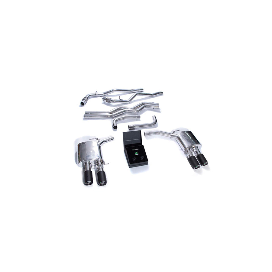 Armytrix AUC8T-QC38 Valvetronic Exhaust System Audi A7 C8 2018+ with Quad Carbon Fiber 4"  | ML Performance US US Car Parts