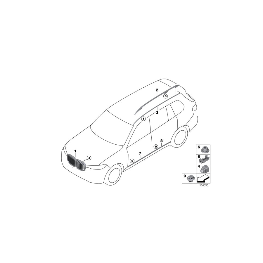 Genuine BMW 51137428687 G07 Moulding Door Front Left (Inc. X7 50iX, X7 30dX & X7 40iX) | ML Performance US Car Parts