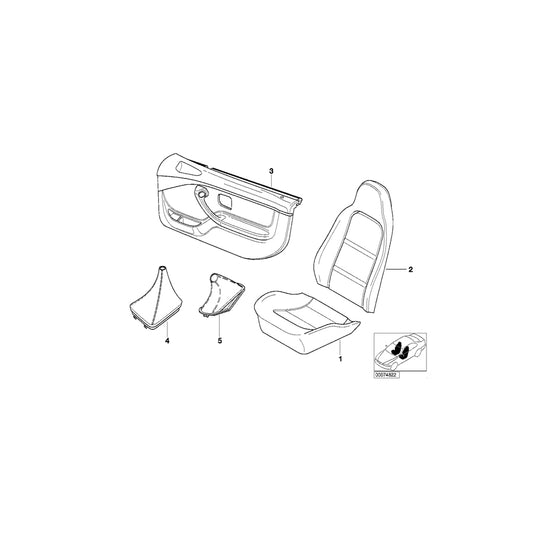 Genuine BMW 51412496762 E36 Door Lining Leather Right Q6ES ESTORILBL. (Inc. Z3 2.8, Z3 M & Z3 1.8) | ML Performance US Car Parts