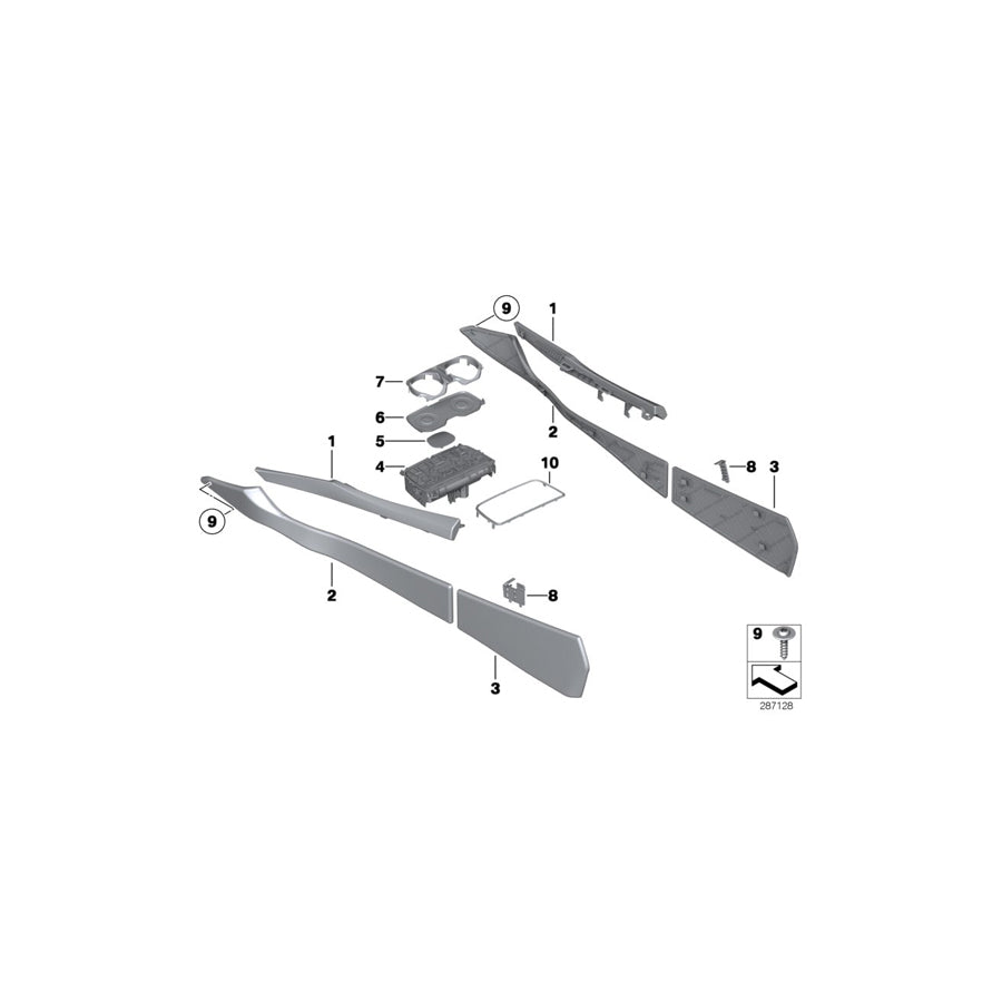 Genuine BMW 51169171279 F01 F03 F04 Trim Panel, Center Console, Front Left OYSTER (Inc. ALPINA B7L, 730dX & 750Li) | ML Performance US Car Parts