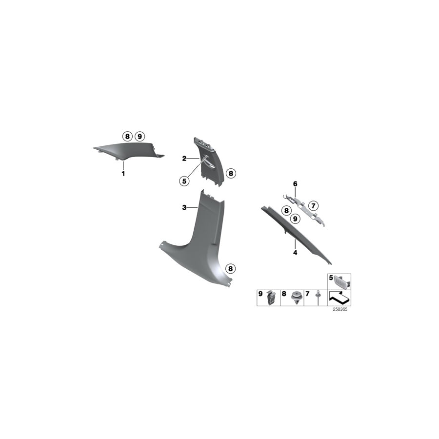 Genuine BMW 51437288221 F31 F80 F30 Cover, B-Column Bottom Left OYSTER (Inc. 328dX, 320d ed & 330e) | ML Performance US Car Parts