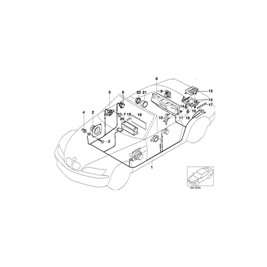 Genuine BMW 61128401988 E36 Audio Wiring Harness Hifi (Inc. Z3 2.8, Z3 3.0i & Z3 1.8) | ML Performance US Car Parts