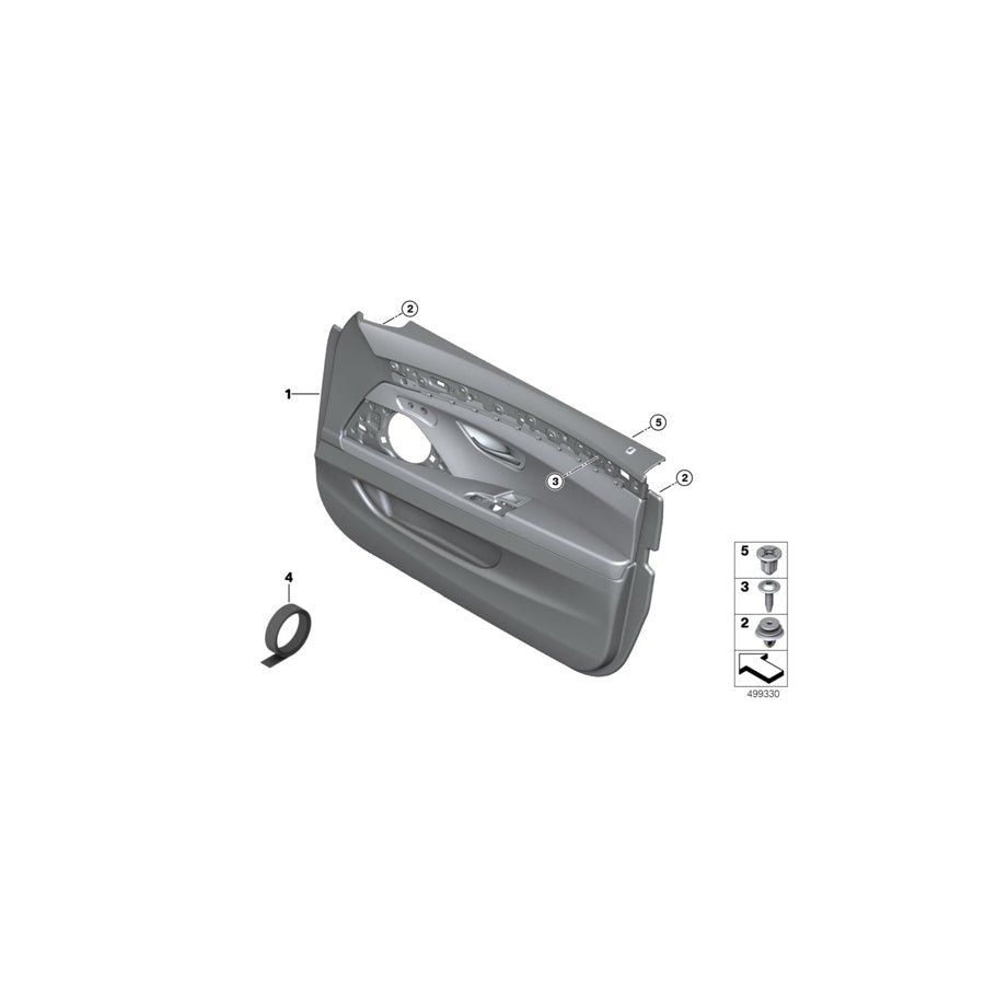 Genuine BMW 51417359411 F10 F11 Door Panel, Leather, Front Left OYSTER (Inc. 525dX, 550iX & 520dX) | ML Performance US Car Parts