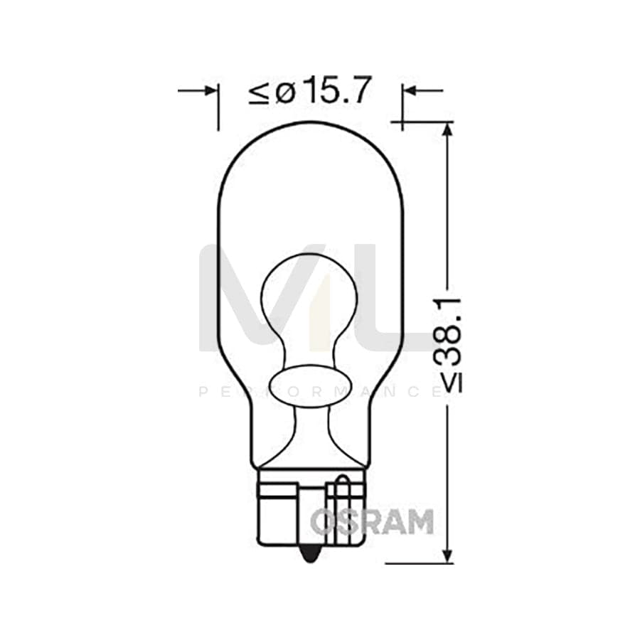 OSRAM 921-02B Bulb, indicator 12V 16W, W16W, W2,1x9,5d | ML Performance Car Parts