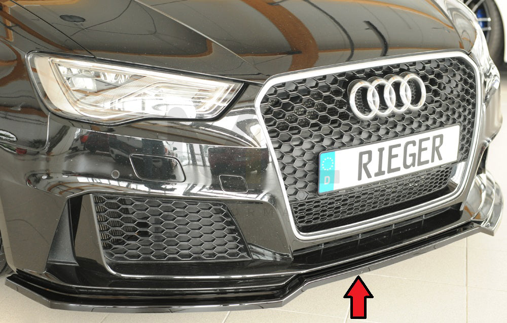 Rieger 00088230 Audi 8V RS3 Front Splitter 1 | ML Performance UK Car Parts