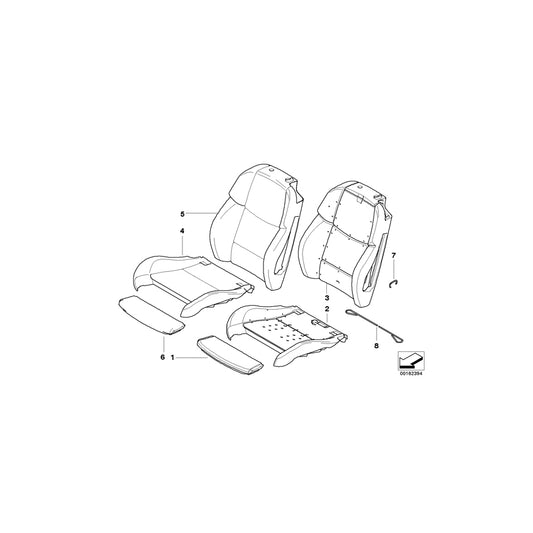 Genuine BMW 52108039258 E90 E90 Cover Backrest Leather Right FUCHSROT (Inc.  & M3) | ML Performance US Car Parts