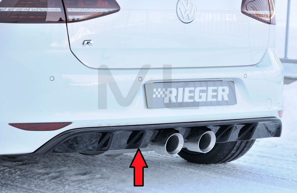 Rieger 00088092 VW Mk7 Golf R Rear Diffuser - Glossy Black – ML Performance
