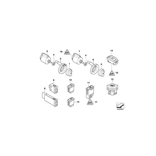 Genuine BMW 61318363687 E39 Switch Fog Tail Light (Inc. 520d, 525d & 525td) | ML Performance US Car Parts