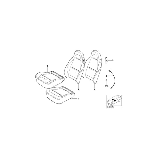 Genuine BMW 52108411948 E36 Cover Backrest Leather Right Q2SW,Q4SW SCHW. (Inc. Z3 3.0i, Z3 2.0 & Z3 1.9) | ML Performance US Car Parts