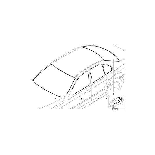 Genuine BMW 51348211069 E39 Side Window, Green, Left (Inc.  & 540iP) | ML Performance US Car Parts