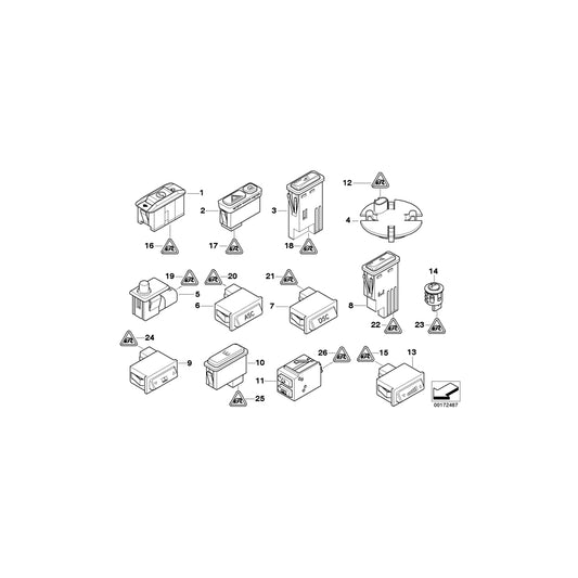 Genuine BMW 61319169291 E46 Switch For Seat Heater, Left And Right (Inc. 316i 1.9, 316i 1.6 & 330xd) | ML Performance US Car Parts