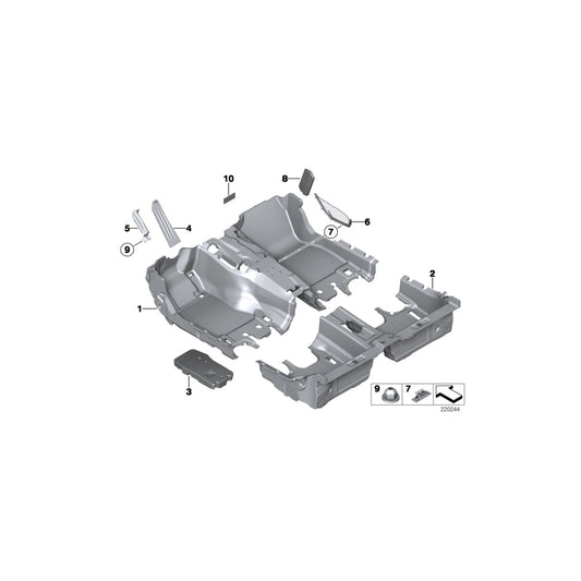 Genuine BMW 51477238431 F13 F12 Floor Covering Rear OYSTER (Inc. 640d, 650iX & 650i) | ML Performance US Car Parts