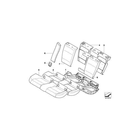 Genuine BMW 52207161287 E91 Cover Backrest Leather Left SCHWARZ (Inc. 330xd, 328i & 325d) | ML Performance US Car Parts