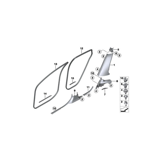 Genuine BMW 51479136013 E71 E72 Cover, Column C, Bottom Left SAVANNABEIGE (Inc. X6 40iX, X6 30dX & Hybrid X6) | ML Performance US Car Parts
