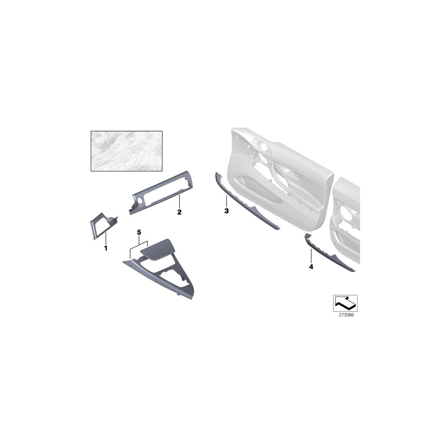 Genuine BMW 51458032875 F13 F12 Wood Panel, Instrument Panel, Center ESCHEMASER WEIß (Inc. 640iX, 650iX 4.4 & 640dX) | ML Performance US Car Parts