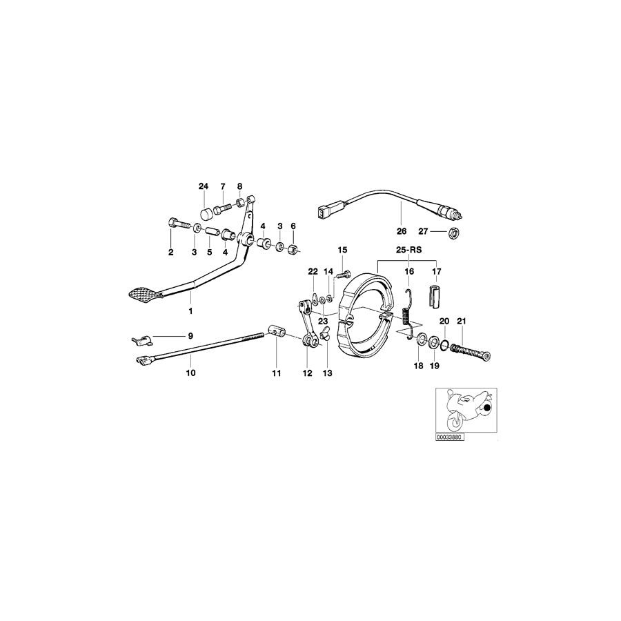 Genuine BMW 35211452037 100 65 Brake Lever (Inc.  & R 65 RT) | ML Performance US Car Parts