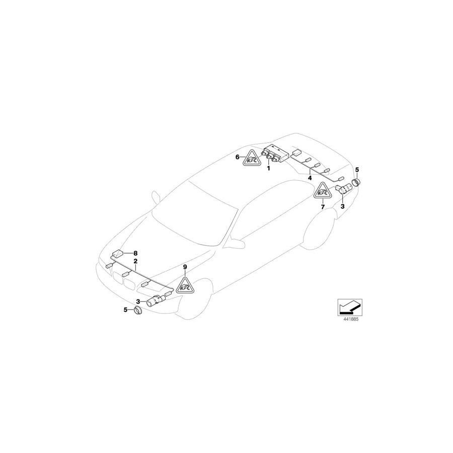 Genuine BMW 66209142210 E70 E64 E61 Ultrasonic Sensor, Deep Green WA43 (Inc. X3 2.0d, 520i & X3 2.5si) | ML Performance US