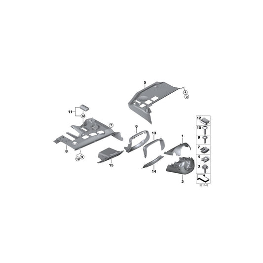 Genuine BMW 51457158187 E92 E93 E91 Steering Column Cover (Inc. 325i, 330d & 318d) | ML Performance US Car Parts