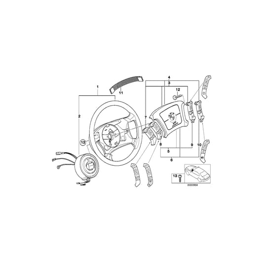 Genuine BMW 61318363655 E39 E38 Radio Switch (Inc. 525td, 728i & 735i) | ML Performance US Car Parts