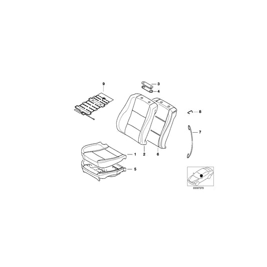 Genuine BMW 52108251087 E39 E38 Cover Backrest Cloth F4AT ANTHRAZIT (Inc. 525td, 728iL & 735iL) | ML Performance US Car Parts