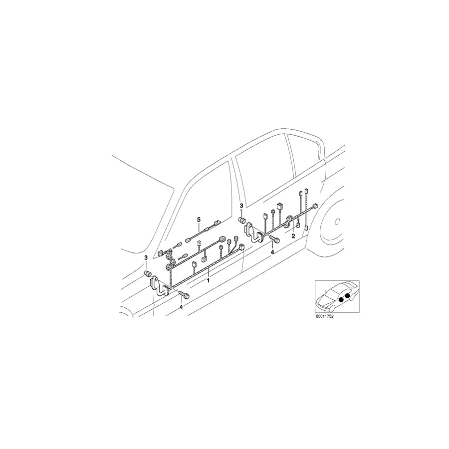Genuine BMW 61126913395 E39 Wiring Rear (Inc. 540iP, 528i & 525i) | ML Performance US Car Parts