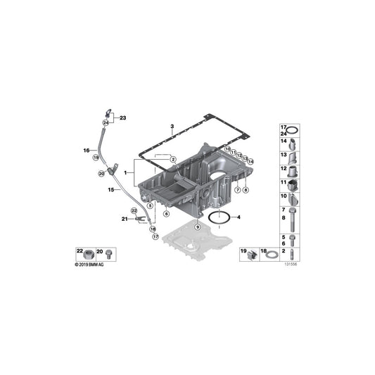 Genuine BMW 11137539009 E53 Oil Pan Upper Part (Inc. X5 4.4i & X5 4.8is) | ML Performance US Car Parts