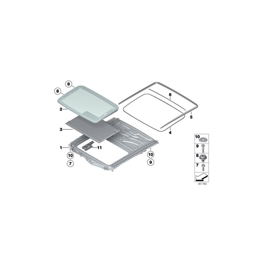 Genuine BMW 54107209207 F02 F01 F03 Supended Headliner OYSTER (Inc. Hybrid 7, ALPINA B7 & 740Li) | ML Performance US Car Parts