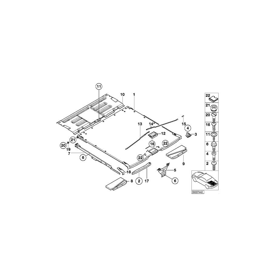 Genuine BMW 51477009924 E39 Loading Floor Roller, Right (Inc. 530i, 523i & 520i) | ML Performance US Car Parts