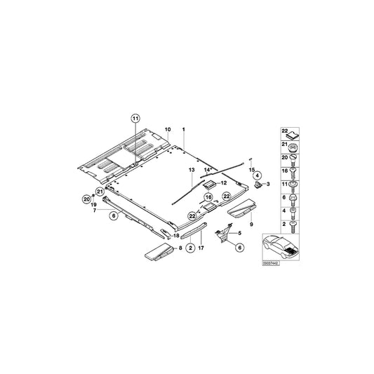 Genuine BMW 51477009924 E39 Loading Floor Roller, Right (Inc. 530i, 523i & 520i) | ML Performance US Car Parts