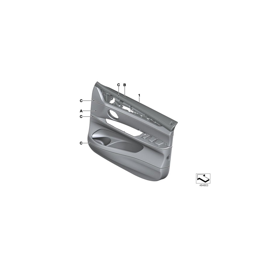 Genuine BMW 51417990353 Door Panel, Leather, Front Left INDIVIDUAL (Inc. X6 M) | ML Performance US Car Parts