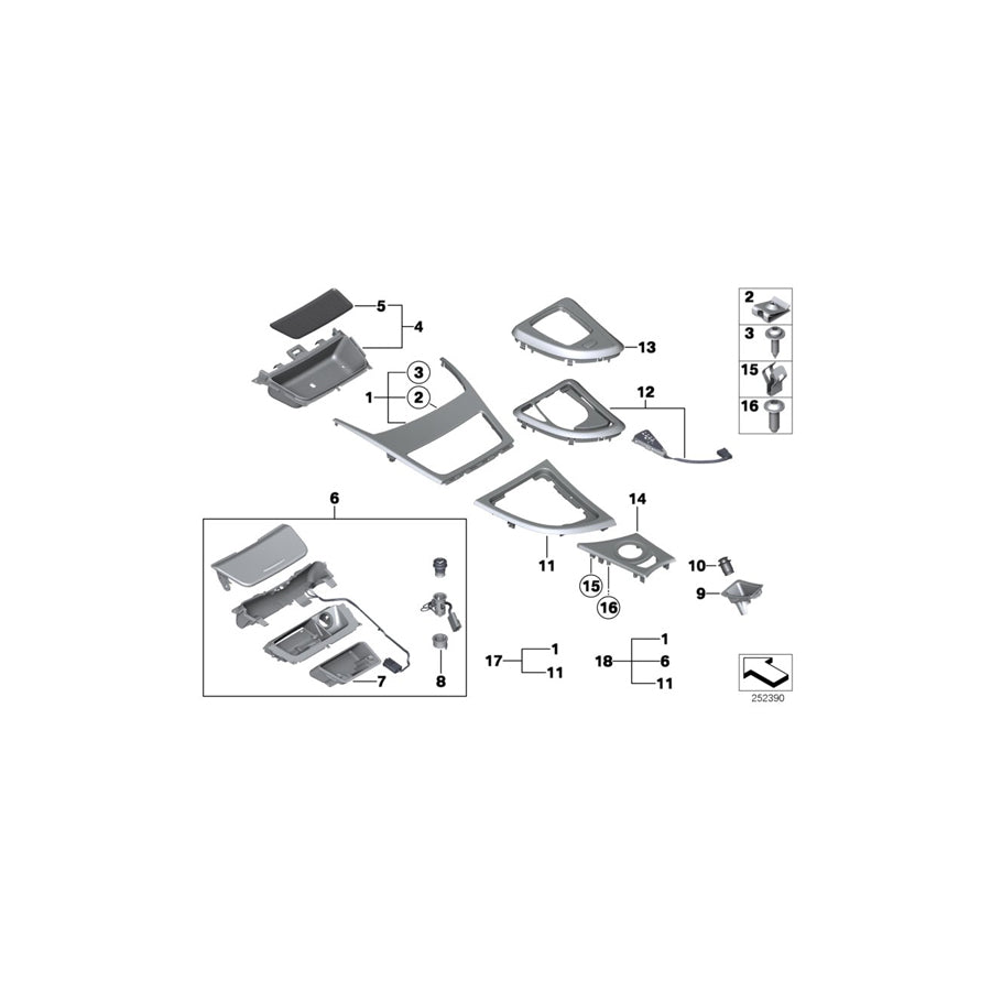 Genuine BMW 51169197204 E81 E87 E88 Ashtray, Satinsilber Matt (Inc. 123d, 116i 1.6 & 135i) | ML Performance US Car Parts