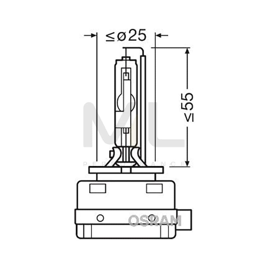 OSRAM XENARC ORIGINAL 66350 Bulb, spotlight D3R (gas discharge tube) 42V 35W PK32d-6 4000K Xenon | ML Performance Car Parts