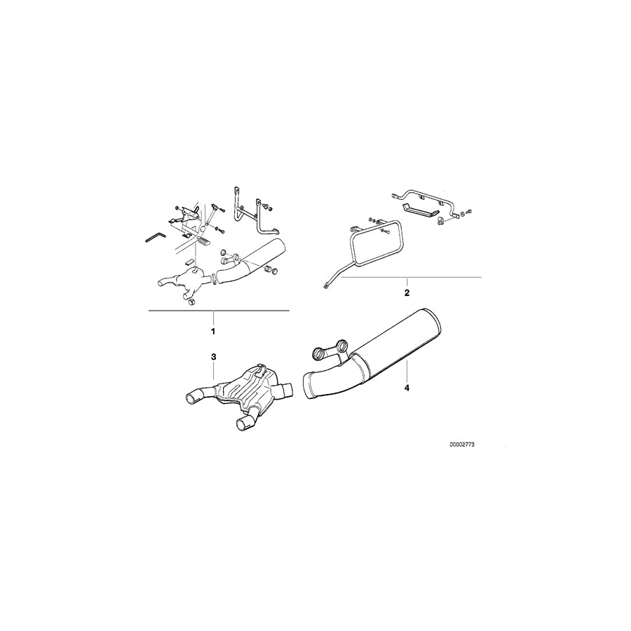 Genuine BMW 18121338724 80 Front Muffler (Inc. R 100 GS & R 100 R) | ML Performance US Car Parts