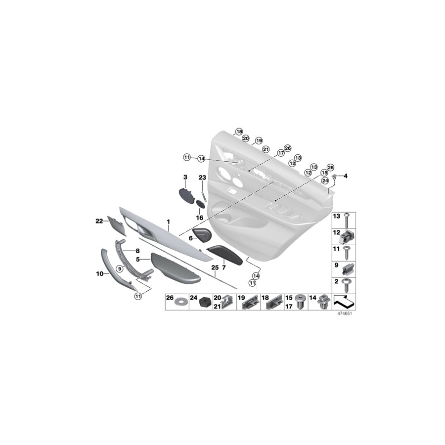 Genuine BMW 51418063922 F15 Decor Strip, Right ALU TRACE (Inc. X5) | ML Performance US Car Parts