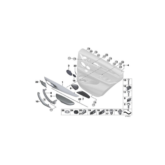 Genuine BMW 51418063922 F15 Decor Strip, Right ALU TRACE (Inc. X5) | ML Performance US Car Parts