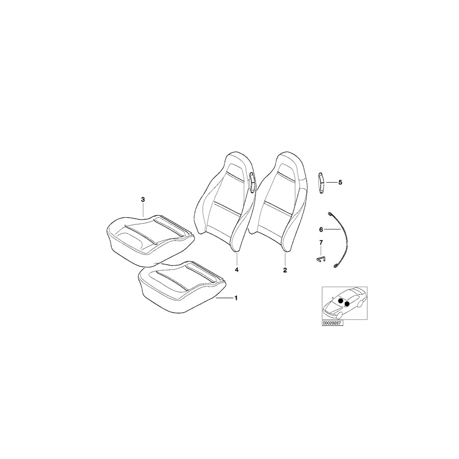 Genuine BMW 52108413117 E36 Seat Cover Leather R7CP,R8CP BRAUN (Inc. Z3 2.8, Z3 2.5i & Z3 2.2i) | ML Performance US Car Parts